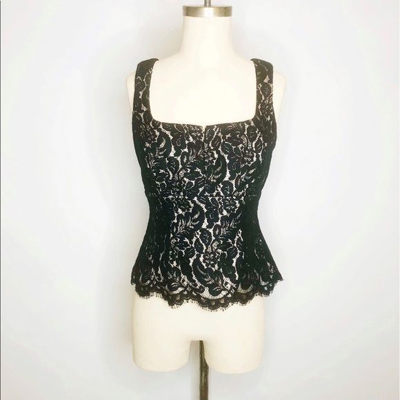 White House Black Market Tops - White House Black Market Lace Peplum Tank sz 2